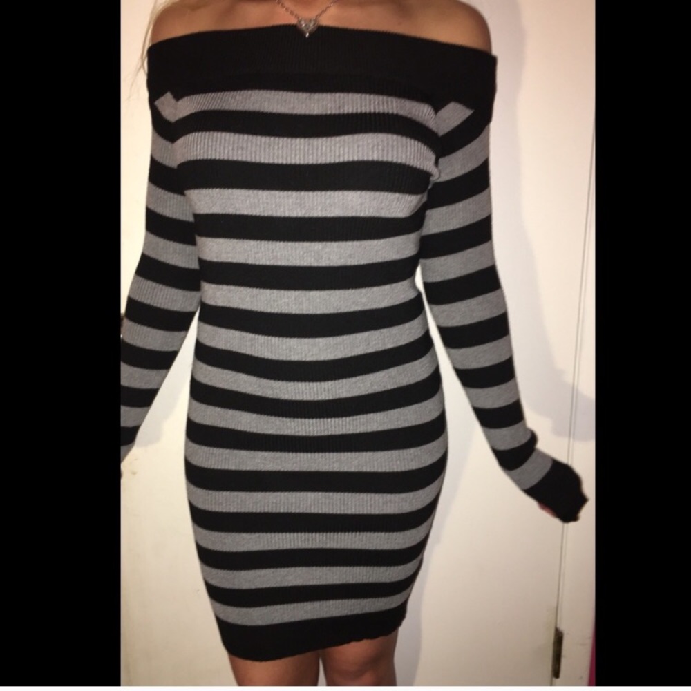 Black and gray dress